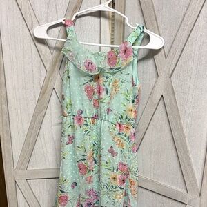 Zunie Mint and Floral Dress Little Girl Dress missing belt